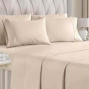 6 Piece Microfiber Solid Sheet Set - Cal King
